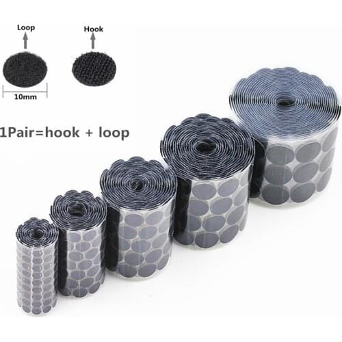 500/1000Pairs Dots Self Adhesive Fastener Tape Adhesive Strong Glue Magic Sticker Round Coins Hook Loop 10/15/20MM