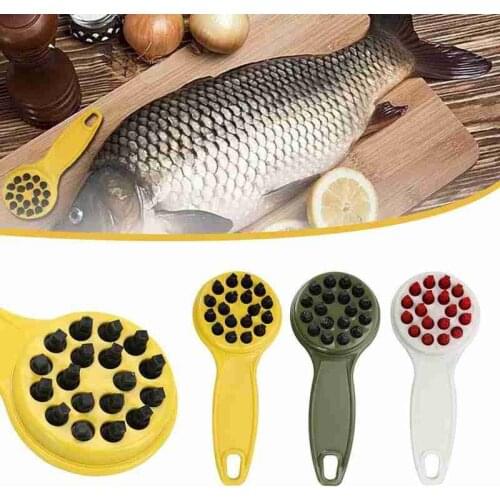 Fish Skin Brush Scraping Plastic Scale Brush Tool Fast Remove Fish Knife Cleaning Peeler Scaler Scraper Kitchen Tool
