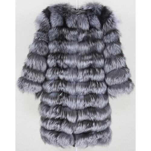 OFTBUY 2020 New Winter Jacket Women Long Real Fur Coat Natural Big Fluffy Fox Fur Outerwear Streetwear Thick Warm Three Quarter