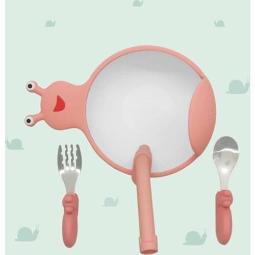 Silicone Childrens Cartoon Snail Training Suction Cup Bowl Baby Anti-fall Non-slip Auxiliary Bowl Tableware Set