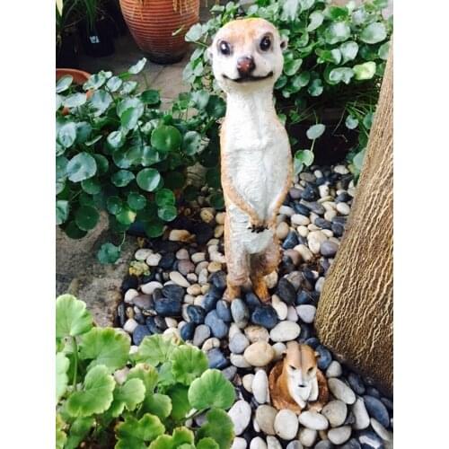 Mongoose meerkat sculptures garden decoration artificial animal crafts home decor animal statues