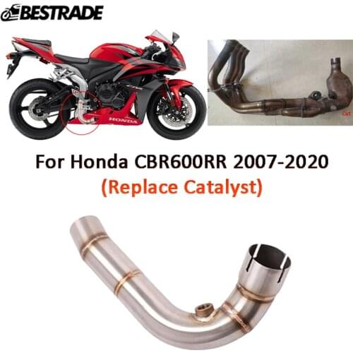 Replace Catalyst Pipe Motorcycle Exhaust Middle Link Tube For Honda CBR600RR F5 2007-2020 Stainless Steel Tube Slip On