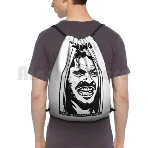 Horror Movies Poster Backpack Drawstring Bags Gym Bag Waterproof Movies Cult Movie Funny Geek Horror Minimal Nerd