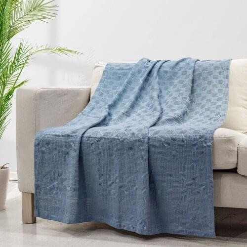 Thin Cotton Blanket Pink Blue Summer Autumn Towel Quilt Thread Blanket for Sofa Bed Bedspread TV Knitted Travel Throw Blankets