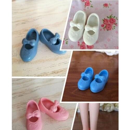 Free shipping 4Pair/lot Mary Janes Shoes For Blythe Dolls Bowknot Shoes For Licca Doll House Doll Shoes For 1/6 Accessories