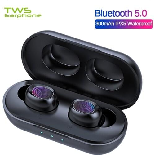 TWSearphone B5 True Wireless Headphone Touch Control Earbuds Waterproof 9D HD Stereo Sport Earset With 300mAh Power Bank Earbuds