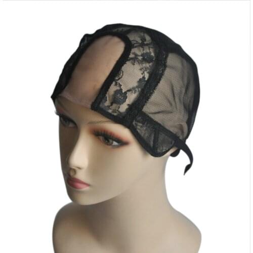 U Part With Swiss Lace Wig Cap Easier Sew Hair Stretchable Weaving Cap Glueless Wig Caps For Making Wigs