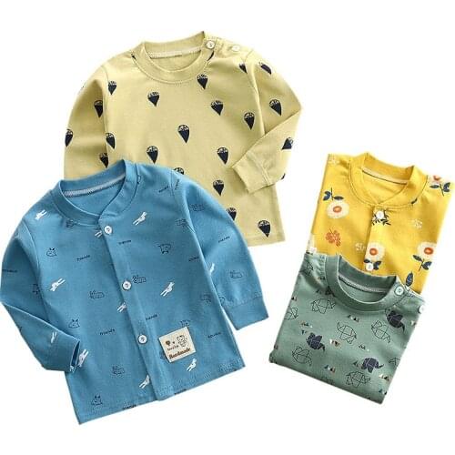 Boy and girl comfortable warm bottoming shirt Children wear warm autumn clothes Childrens cotton underwear Wearing a T-shirt