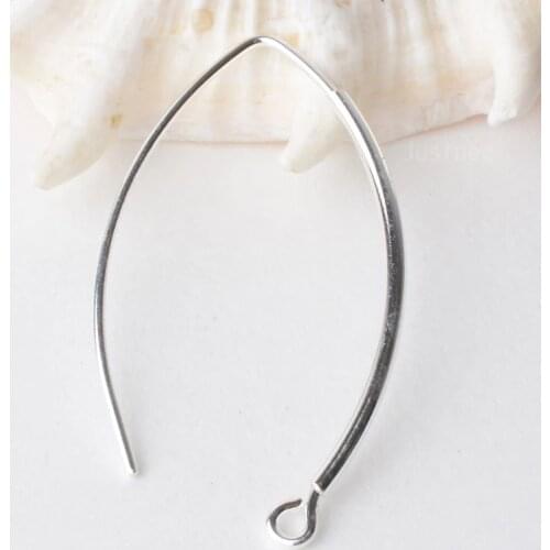 Ear hook, solid 925 sterling silver earring wire hooks, sterling silver earring findings components, Jewelry DIY Findings