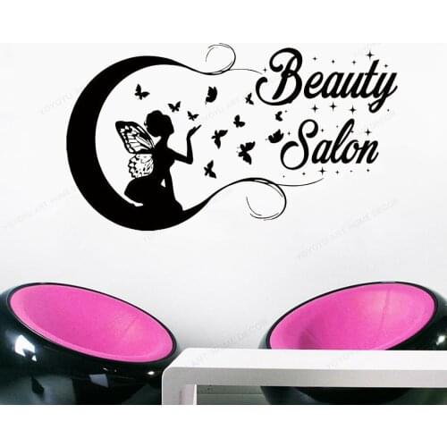Hair Girl Woman Wall Decal Beauty Salon Stickers Decals Vinyl Hair Decor HJ102
