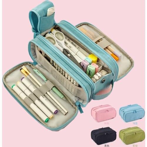 Large-capacity Kawaii Storage Pen Case Learning Office Pen Curtain Desktop Storage Accessories Student Folding Pen Case Pen Case