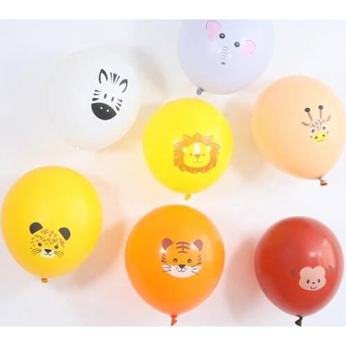 10pcs 12inch Jungle Animal Tiger Giraffe Balloons Latex Helium Balloon Kid Wedding Birthday Party Baby Shower Decoration Supply