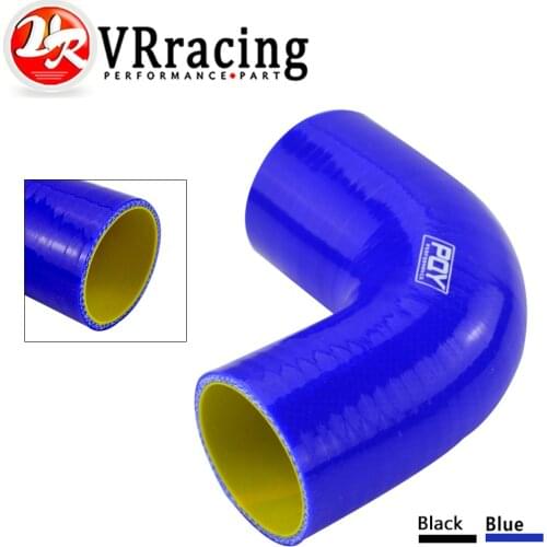 VR - 2"-2.5"" 51mm-63mm 90 Degree Elbow Reducer Silicone Hose Pipe Turbo Intake BLACK BLUE vr-SH902025-QY