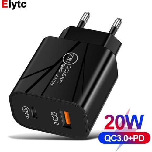 USB Type C Charger Mini Quick Charge 3.0 QC PD 20W Mobile Phone Charger For iPhone 12 11 Pro 8 Samsung Xiaomi Fast Wall Chargers