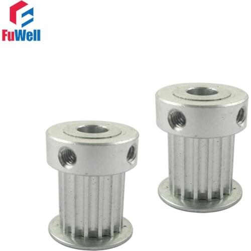 2pcs HTD 3M 14T Timing Pulley 3mm Pitch 6/6.35mm Inner Bore 11mm Belt Width Aluminum Alloy Timing Belt Synchronizing Pulley