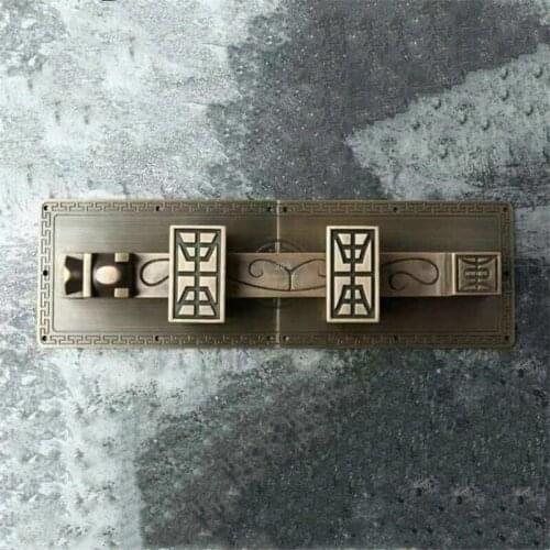1pcs Antique Chinese Door Bolt Pure Copper Door Lock Thicken Anti-theft Copper Bolt Door Bolts