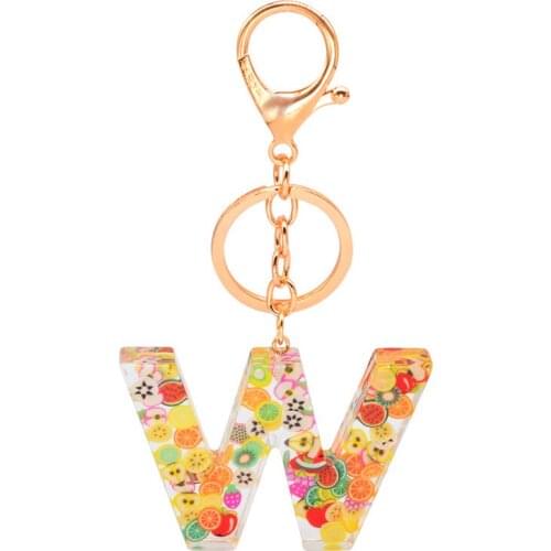 26 Alphabet Glitter Keychain Charm Lightweight Gold Acrylic Handbag Car Phone Pendant Decoration Holder