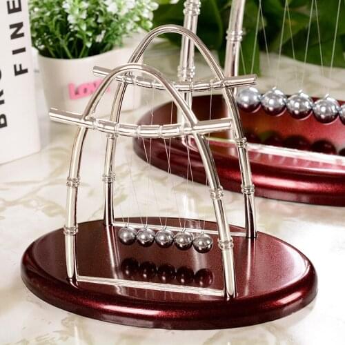 3 large, medium and small sail-shaped Newton ornaments, inertial pool ball arched wrought iron wood crafts novelty gifts