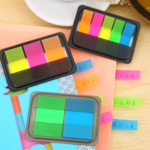 30Packs Classic Removable fluorescent color memo stickers classified bookmark index color bar