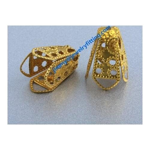 3000pcs jewelry fingding brass filigree beads cup bead cap wholesale price raw brass size 16*10.5mm