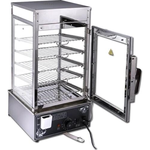 5 Tray Electric Heating Rice Steamer Commercial Restaurant Canteen Automatic Steamed Stuffed Bun Dumpling Steamer Cabinet