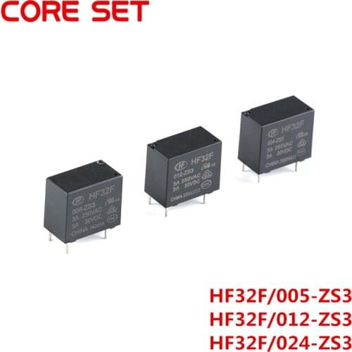 5PCS/lot 5V 12V 24V Power Relays HF32F JZC-32F-005-ZS3 JZC-32F-012-ZS3 JZC-32F-024-ZS3 3A 250VAC 5PIN