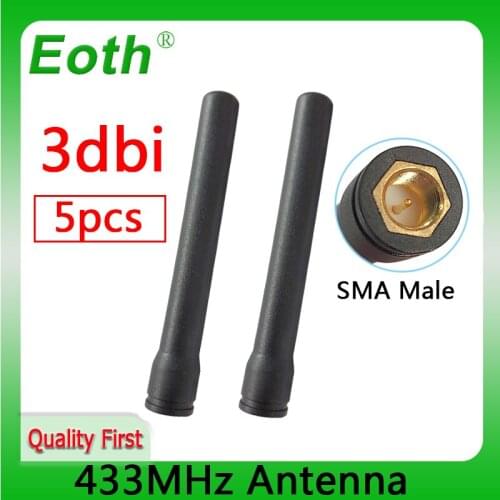 5pcs 433MHz Antenna 3dBi SMA Male Connector 433 mhz Antennas antena Directional 433m Antenne Wireless Lorawan watermeter