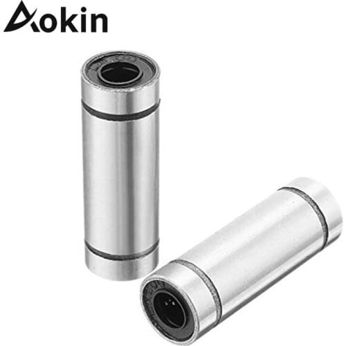 Aokin 2pcs LM6LUU 6x12x35mm Linear Ball Bearings Double Side Rubber Seal Linear Motion Ball Bearing Bushing Linear Bearing 6mm