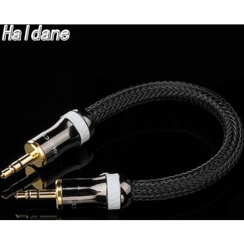 Haldane HIFI 3.5mm Male to 3.5mm Male Audio Adapter Cable 4cores OCC Single Crystal copperr Audio Cable