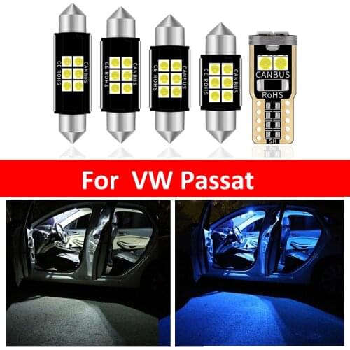 11Pcs Car White Interior LED Light Bulbs Package Kit For VW Passat B5 1997-2005 Map Dome Trunk Lamp Iceblue