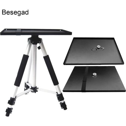 Besegad Universal Metal Tray Stand Platen Platform Holder Bracket Mount for 3/8inch Tripod Projectors Monitors Laptops