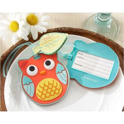DHl free shipping 50pcs Wedding Favor Owl luggage tag wedding gifts