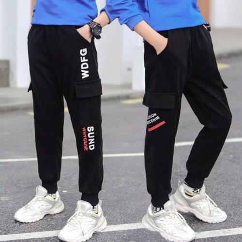 Spring and Autumn Boys' Pants, Handsome Childrens Sports Pants, Big Boys' Loose Footwear Casual Pants, Boys Overalls Trend