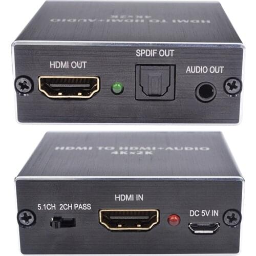 HDMI-compatible Audio Extractor + Optical TOSLINK SPDIF + 3.5mm Stereo Audio Converter 4K x 2K Audio Splitter For PS4 TV DVD