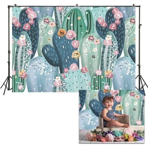 HUAYI Photo Background Newborns Baby Child Photography Backdrops Customize Studio Easter Cactus Photoshoot Backdrop US253