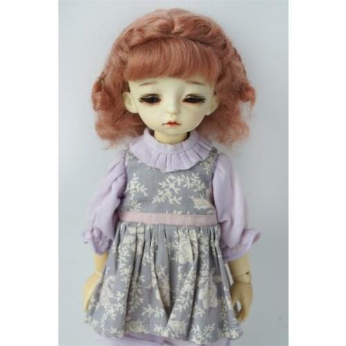 JD249 1/6 6-7inch 16-18CM Double Braids short wave Mohair BJD wigs YOSD doll accessories