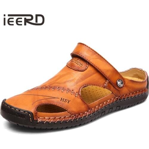 Classic Quality Men Leather Sandals Comfortable Slipper Men Summer Shoes Comfort Beach Sandals Outdoor Sneaker Flip Flops
