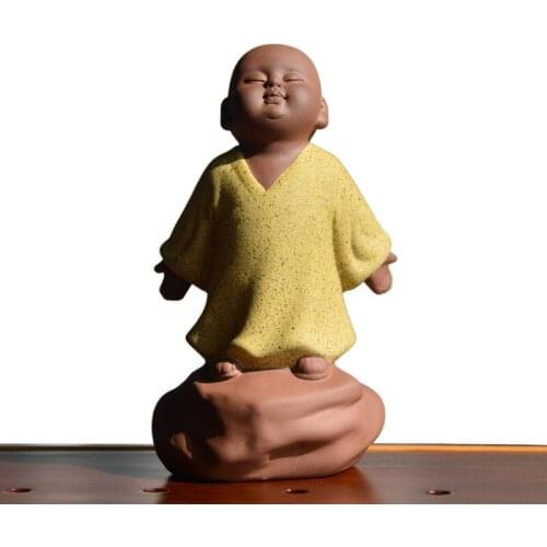 Creative Personality Purple Sand Tea Pet Magical Little Monk Tea Pet Decoration Kung Fu Tea Set Little Sha Mi Tea Pet Tea Play