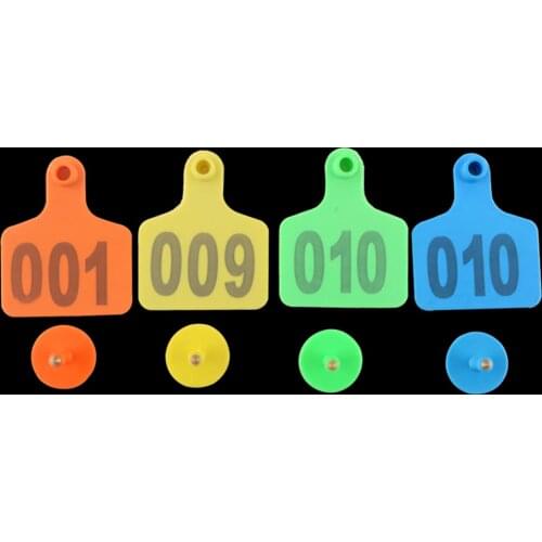 20PCS Cattle Ear Marker Label Laser Cow Ear Signage Tag Copper Head Earrings Farm Animal Livestock Digital Identification Card