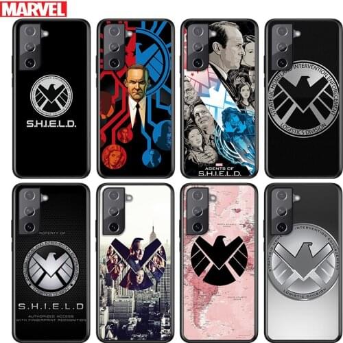 Marvel SHIELD For Samsung Galaxy S21 S20 FE S10e S10 S9 S8 S7 S6 Ultra Plus Lite 5G Edge Black Soft Phone Case
