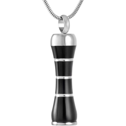 MJD9171 Bamboo Memorial Urn Pendant Ashes Keepsake Locket with Black Necklace +Free 20 Inch Chain +fill kit