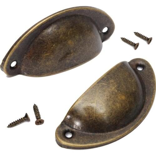 New retro design 10PCS/set kitchen cabinet door cabinet drawer furniture antique brass shell handle parts