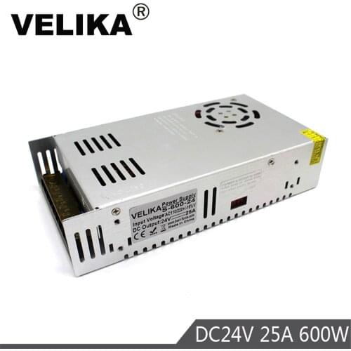Single Output Switching Power Supply 24V 25A 600W Driver Transformers AC110V 220V TO DC24V SMPS for Led Lamp CCTV 3D Printer CNC