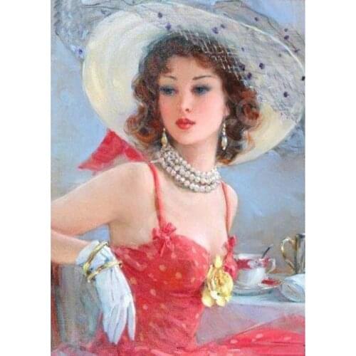 Full square/Round drill Diamond embroidery Pretty woman 5D DIY diamond Painting Cross Stitch Rhinestone Mosaic decor