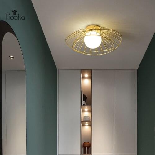 Tiooka Nordic Luxurious Ceiling-Light-Fixture Modern Golden Ceiling Lamp G9 for Indoor Corridor Aisle Entrance Balcony Cloakroom