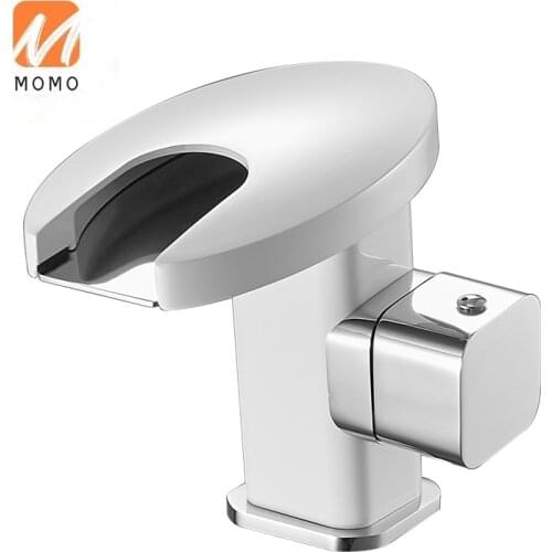 Modern high-end LED light bathroom sink faucet