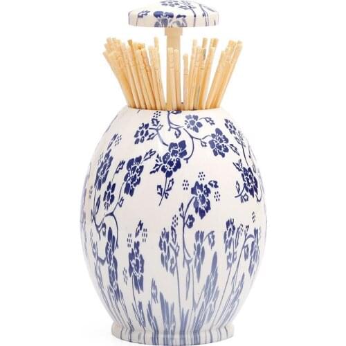 Creative Automatically Pops Up Toothpick Box Marble Texture Toothpick Container Toothpick Holder Home Decoration Table Decor