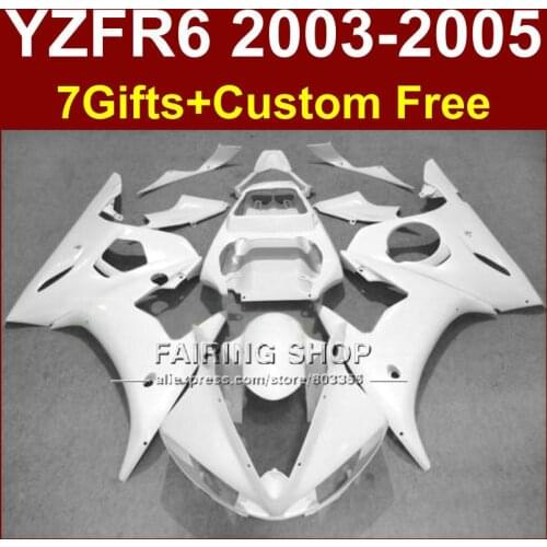 TOP white Custom fairing parts R6 for YAMAHA r6 Motorcycle fairings sets 03 04 05 YZF R6 2003 2004 2005 fairing kits SU7D