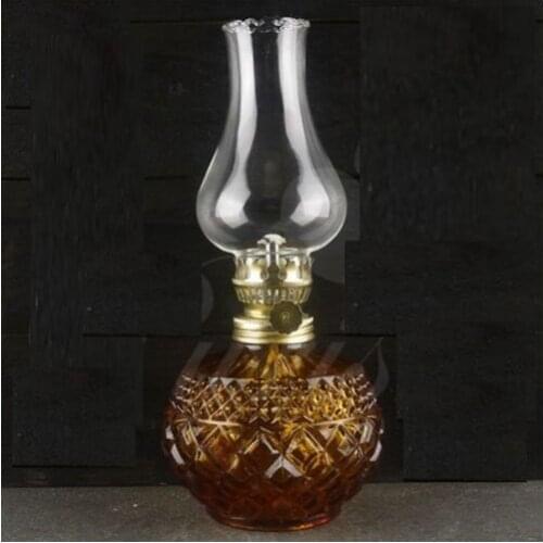 Height 21.5cm Vintage Nostalgia kerosene Lamp Glass Lampshade Camping Oil Lights Home Decoration Lantern Night Lights Lamp