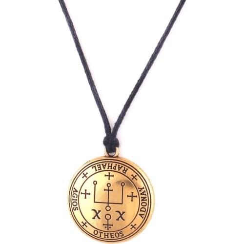 Wax Rope Chain God Pattern And Archangel RAPHAEL Religions Talisman Trinket Viking Necklace Provide Dropshipping